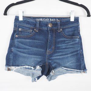 American Eagle Hi-Rise Shortie Denim Shorts 00